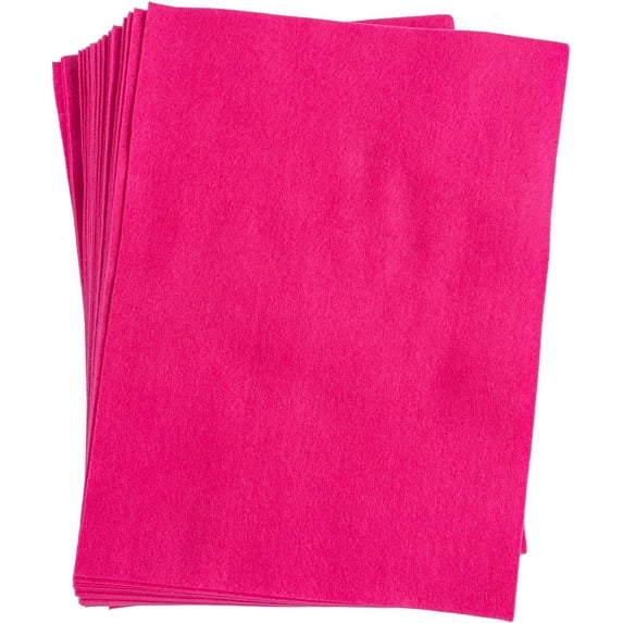 John Bead 9" x 12" Fuchsia Acrylic Craft Felt Sheets, 25pcs
