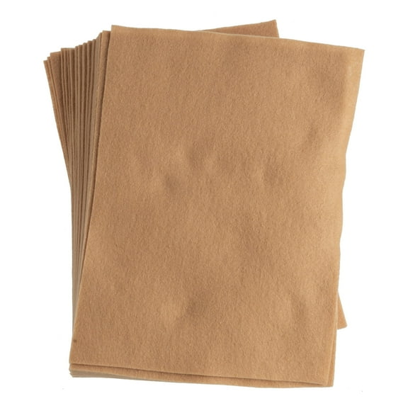 John Bead 9" x 12" Tan Acrylic Craft Felt Sheets, 25pcs