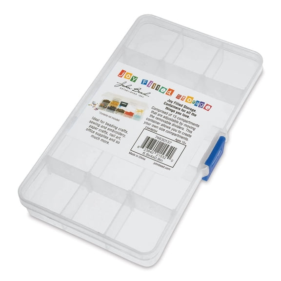 John Bead Adjustable Compartment Craft Storage Box - 0.9"H x 4"W x 6.9"L