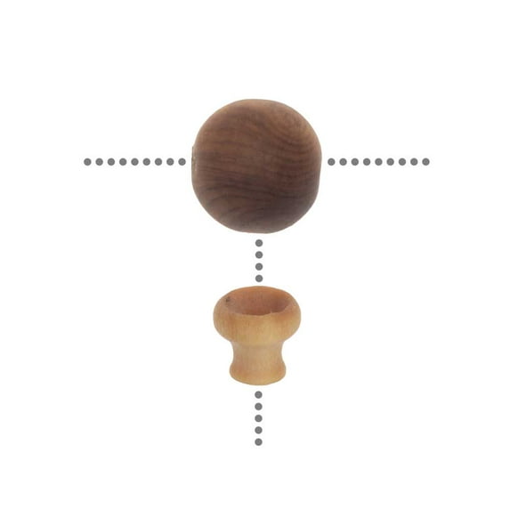 John Bead Aromatic Wooden Guru Beads - Cedarwood, 12 mm, Pkg of 2