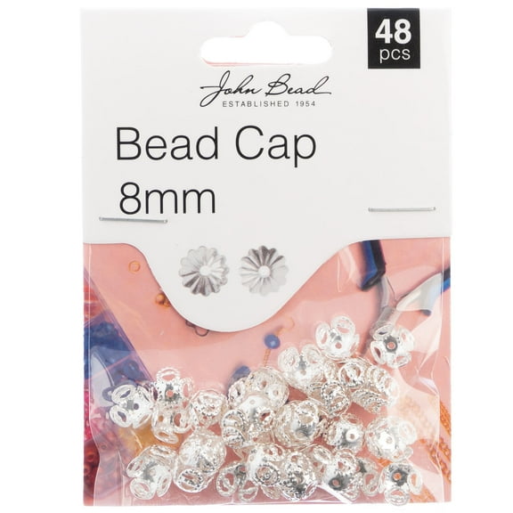 John Bead Bead Cap 8mm 48/Pkg-Silver