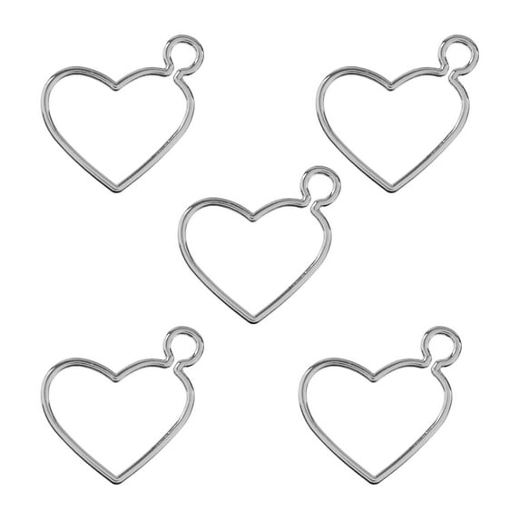 John Bead Beadwork Findings 15pcs Silver Jewelry Findings Pendants | Heart Side Link (5pcs x Pack of 3)