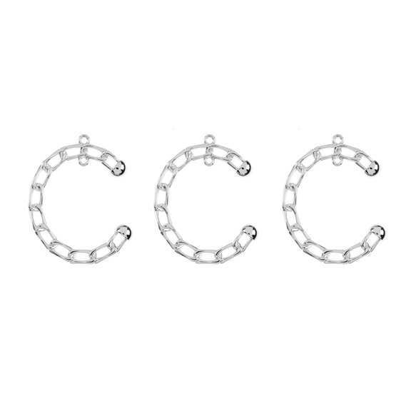 John Bead Beadwork Findings 9pcs Silver Jewelry Findings Pendants | Letter C Initial Chain (3pcs x Pack of 3)