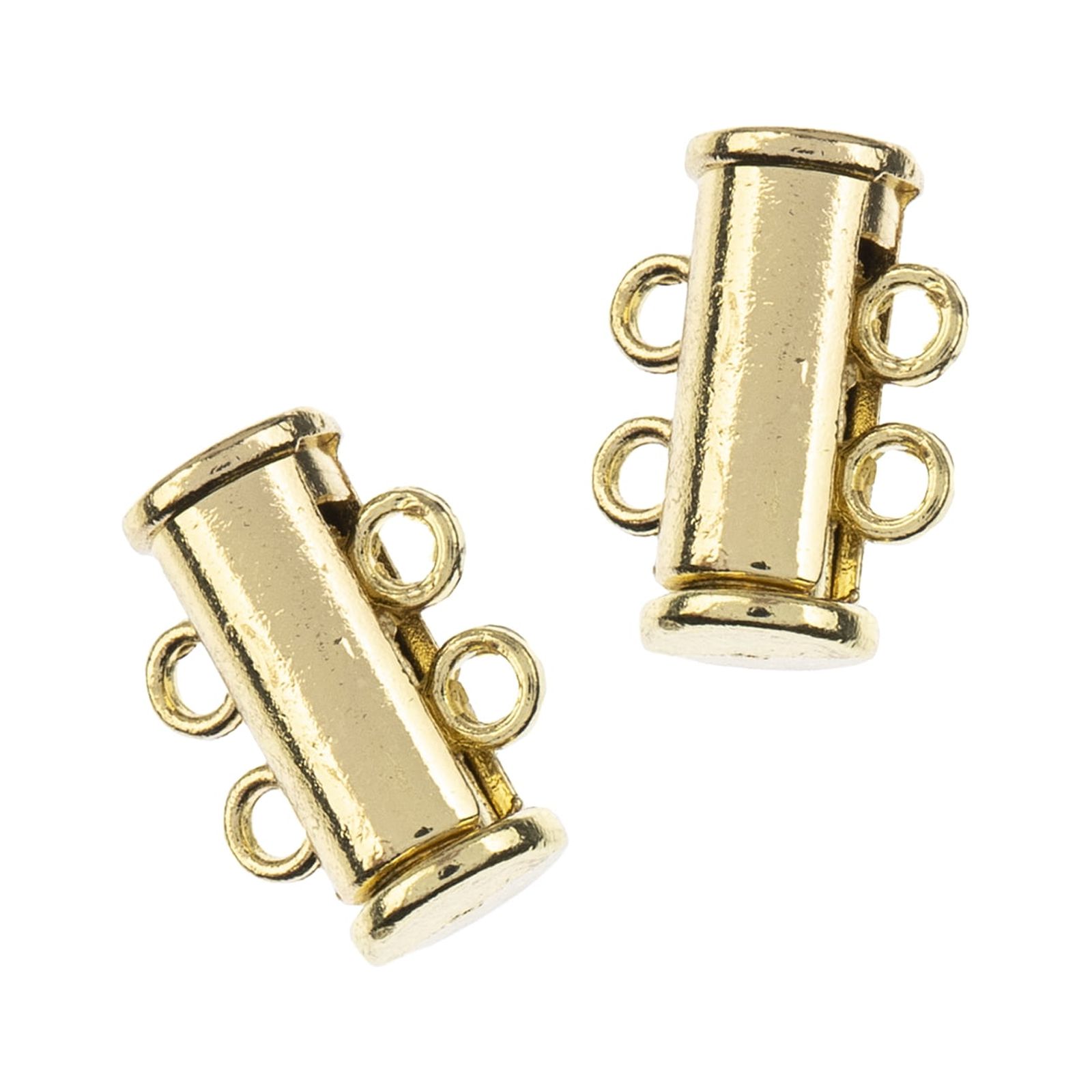 John Bead Beadwork Findings Tube Slide with 2Strand Gold Jewelry