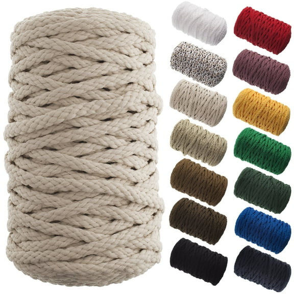 John Bead Braided Macrame Cord 6mm 70yd Beige