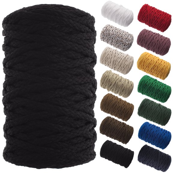 John Bead Braided Macrame Cord 6mm 70yd Black