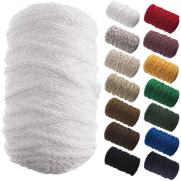 John Bead Braided Macrame Cord 6mm 70yd White