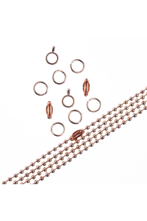 Chain & Finding Set 3mm Ball  Rose Gold