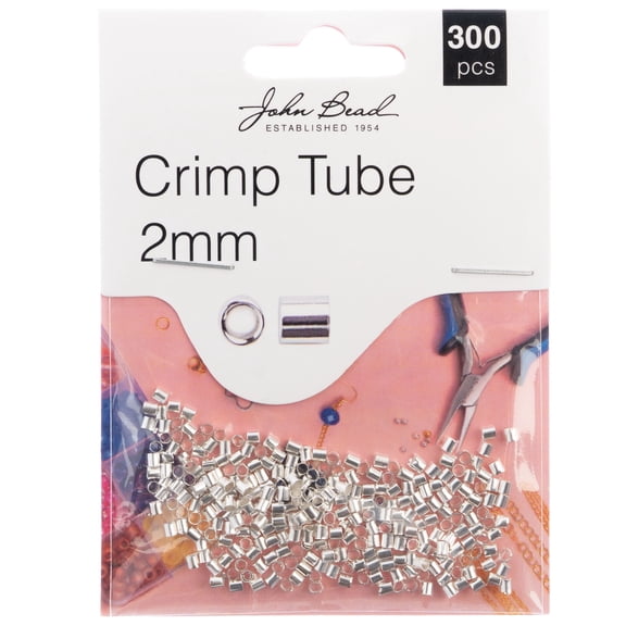 John Bead Crimp Tube 2mm 300/Pkg-Silver