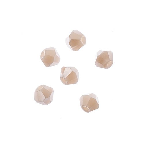 96pcs Crystal Lane DIY Bicone 7in 4mm Opaque Cream AB 2 glass bead Strands for Jewelry Making, DIY Crafts & Decorations