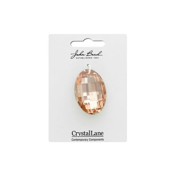 Crystal Lane DIY 27x37mm Copper Glass Faceted Oval Pendant for Jewelry Making, Bracelet, Earring & DIY Crafts
