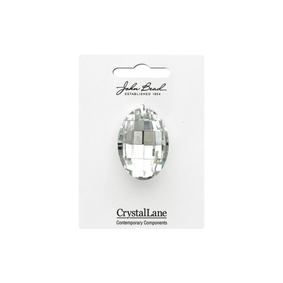 Crystal Lane DIY 27x37mm Crystal Glass Faceted Oval Pendant for Jewelry Making, Bracelet, Earring & DIY Crafts