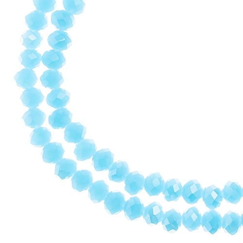 110pcs Crystal Lane DIY Rondelle 7in 3x4mm Opaque Blue AB 2 Strand glass bead for Jewelry Making, DIY Crafts & Decorations