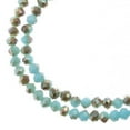 thumbnail image 1 of 110pcs Crystal Lane DIY Rondelle 7in 3x4mm Opaque Blue w/Half Champagne Luster 2 Strand glass bead for Jewelry Making, DIY Crafts & Decorations, 1 of 2