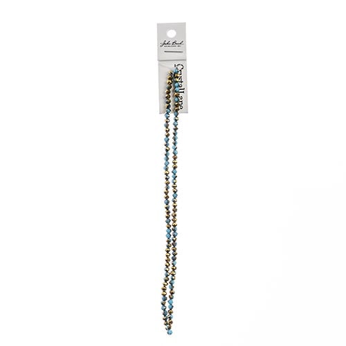 110pcs Crystal Lane DIY Rondelle 7in 3x4mm Opaque Dark Blue w/Half Gold Iris 2 Strand glass bead for Jewelry Making, DIY Crafts & Decorations