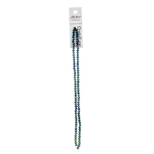 110pcs Crystal Lane DIY Rondelle 7in 3x4mm Opaque Dark Green w/Half Blue Iris 2 Strand glass bead for Jewelry Making, DIY Crafts & Decorations
