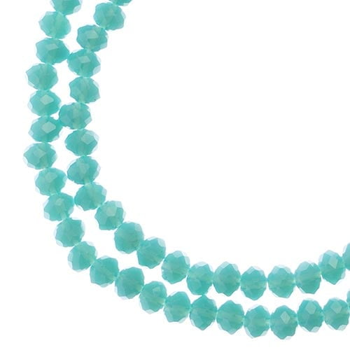 110pcs Crystal Lane DIY Rondelle 7in 3x4mm Opaque Turquoise Blue 2 Strand glass bead for Jewelry Making, DIY Crafts & Decorations
