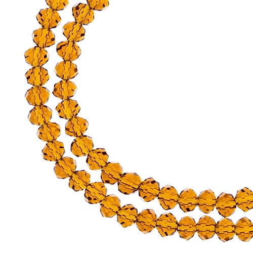 110pcs Crystal Lane DIY Rondelle 7in 3x4mm Transparent Amber 2 Strand glass bead for Jewelry Making, DIY Crafts & Decorations