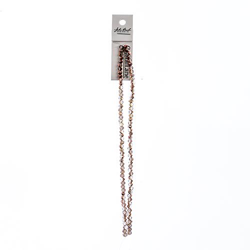 110pcs Crystal Lane DIY Rondelle 7in 3x4mm Transparent Crystal w/Half Copper Iris 2 Strand glass bead for Jewelry Making, DIY Crafts & Decorations
