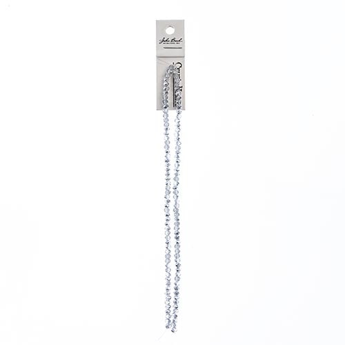 110pcs Crystal Lane DIY Rondelle 7in 3x4mm Transparent Half Silver Iris 2 Strand glass bead for Jewelry Making, DIY Crafts & Decorations
