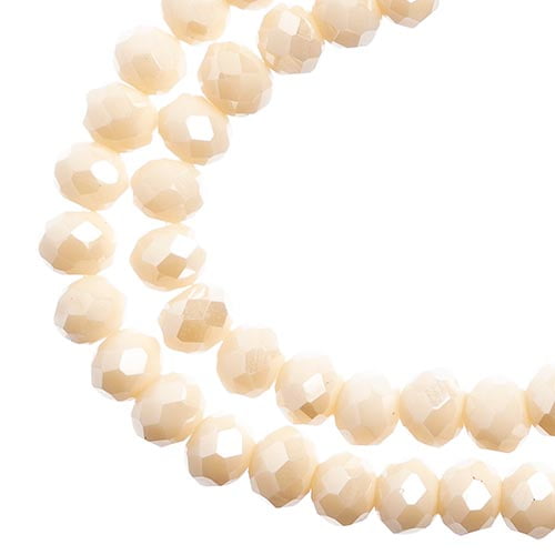 78pcs Crystal Lane DIY Rondelle 7in 4x6mm Opaque Cream AB 2 Strand glass bead for Jewelry Making, DIY Crafts & Decorations