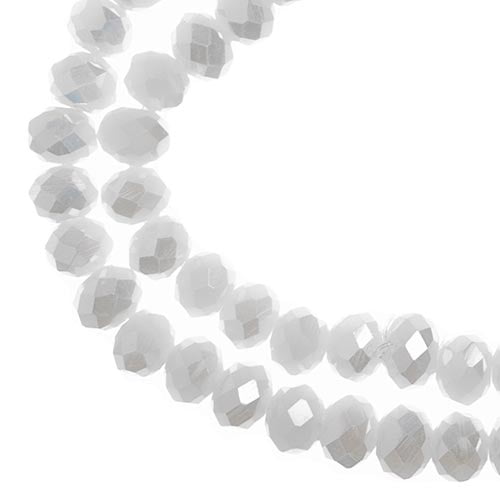 78pcs Crystal Lane DIY Rondelle 7in 4x6mm Opaque White Matt AB 2 Strand glass bead for Jewelry Making, DIY Crafts & Decorations