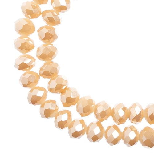 78pcs Crystal Lane DIY Rondelle 7in 4x6mm Opaque Light Champagne Luster 2 Strand glass bead for Jewelry Making, DIY Crafts & Decorations