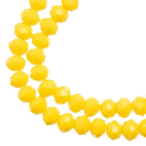 78pcs Crystal Lane DIY Rondelle 7in 4x6mm Opaque Yellow 2 Strand glass bead for Jewelry Making, DIY Crafts & Decorations