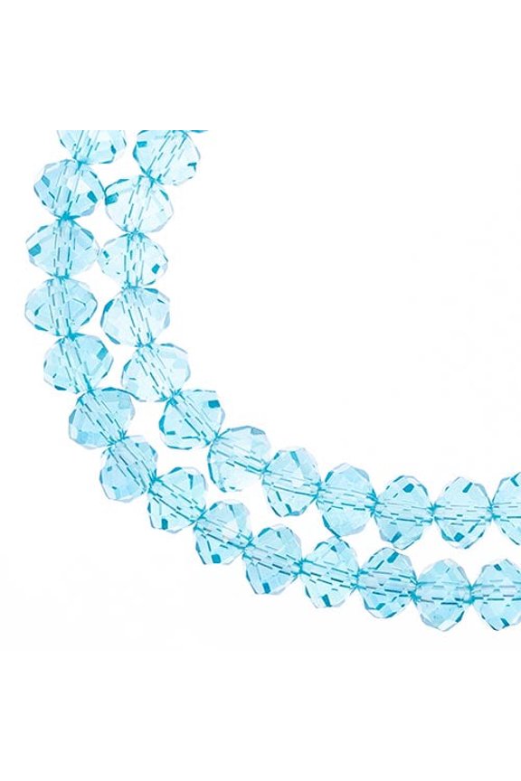 58pcs Crystal Lane DIY Rondelle 7in 6x8mm Transparent Blue AB 2 Strand glass bead for Jewelry Making, DIY Crafts & Decorations