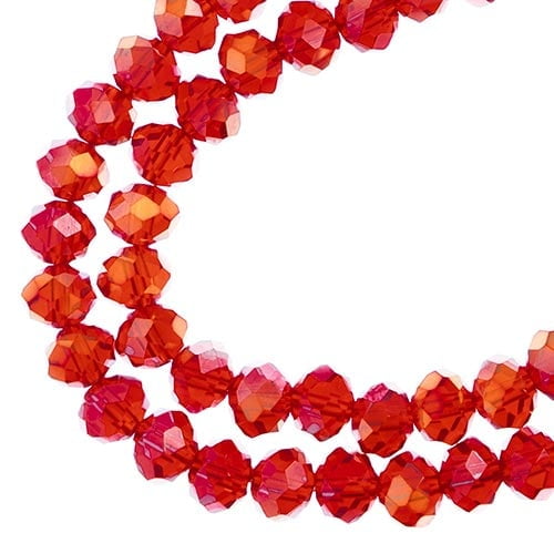 58pcs Crystal Lane DIY Rondelle 7in 6x8mm Transparent Red AB 2 Strand glass bead for Jewelry Making, DIY Crafts & Decorations