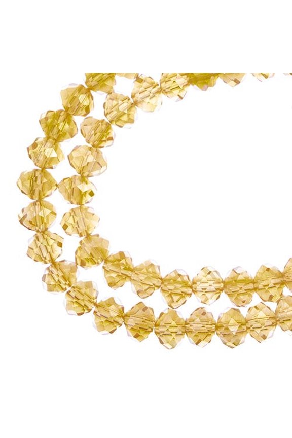 58pcs Crystal Lane DIY Rondelle 7in 6x8mm Transparent Topaz AB 2 Strand glass bead for Jewelry Making, DIY Crafts & Decorations