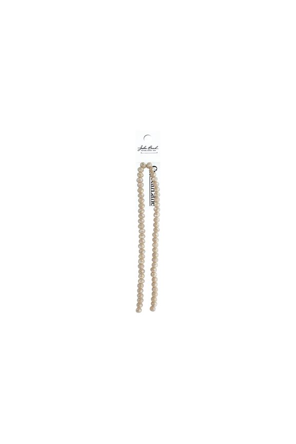 Crys Ln Rondl 7" 6x8mm OP AB Cream
