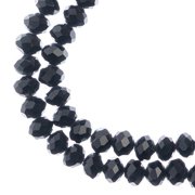 58pcs Crystal Lane DIY Rondelle 7in 6x8mm Opaque Black 2 Strand glass bead for Jewelry Making, DIY Crafts & Decorations