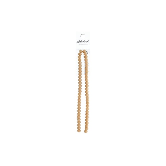 John Bead Crys Ln Rondl 7" 6x8mm OP Cream