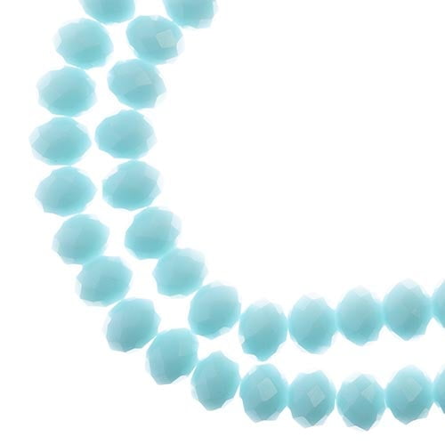 58pcs Crystal Lane DIY Rondelle 7in 6x8mm Opaque Light Blue 2 Strand glass bead for Jewelry Making, DIY Crafts & Decorations