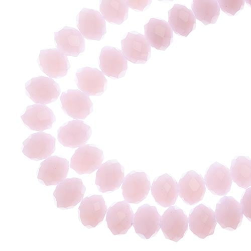 58pcs Crystal Lane DIY Rondelle 7in 6x8mm Opaque Pink 2 Strand glass bead for Jewelry Making, DIY Crafts & Decorations