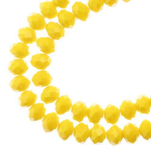 58pcs Crystal Lane DIY Rondelle 7in 6x8mm Opaque Yellow 2 Strand glass bead for Jewelry Making, DIY Crafts & Decorations