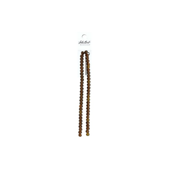 John Bead Crys Ln Rondl 7" 6x8mm Trans Amber