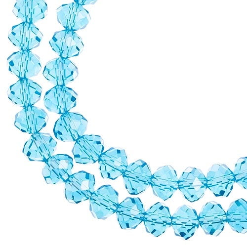 46pcs Crystal Lane DIY Rondelle 7in 8x10mm Transparent Blue AB 2 Strand glass bead for Jewelry Making, DIY Crafts & Decorations