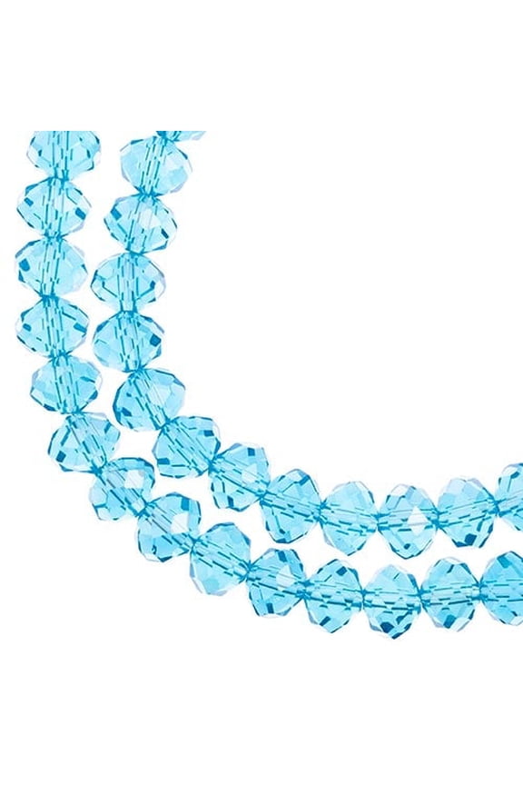 46pcs Crystal Lane DIY Rondelle 7in 8x10mm Transparent Blue AB 2 Strand glass bead for Jewelry Making, DIY Crafts & Decorations
