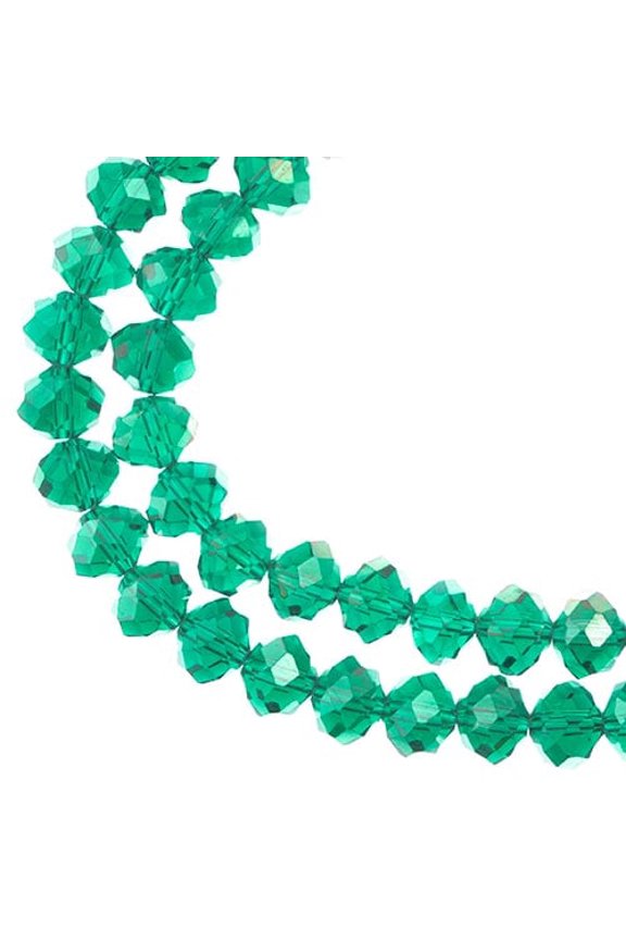 46pcs Crystal Lane DIY Rondelle 7in 8x10mm Transparent Dark Green AB 2 Strand glass bead for Jewelry Making, DIY Crafts & Decorations