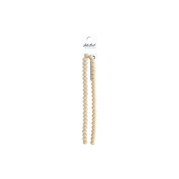 John Bead Crys Ln Rondl 7" 8x10mm OP Lt Cream