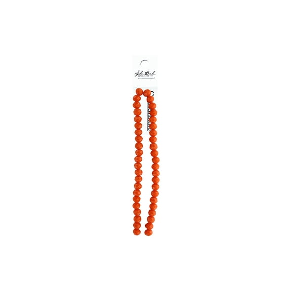 John Bead Crys Ln Rondl 7" 8x10mm OP Orange