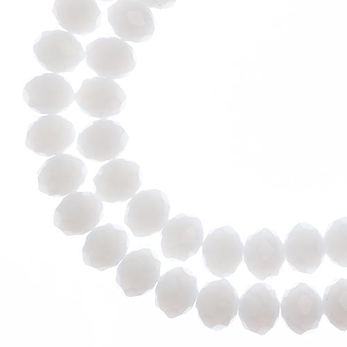 46pcs Crystal Lane DIY Rondelle 7in 8x10mm Opaque White Matt 2 Strand glass bead for Jewelry Making, DIY Crafts & Decorations
