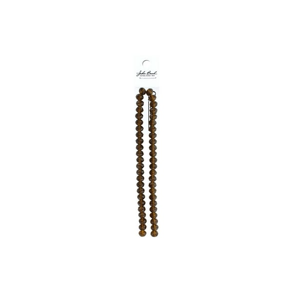 John Bead Crys Ln Rondl 7" 8x10mm Trans Amber