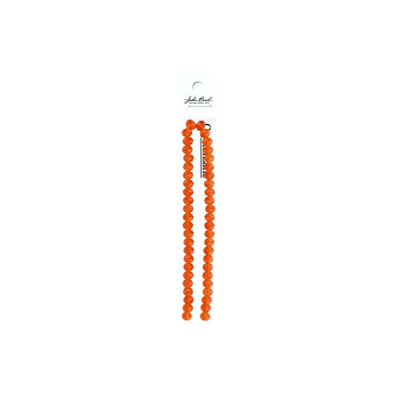John Bead Crys Ln Rondl 7" 8x10mm Trans Orange