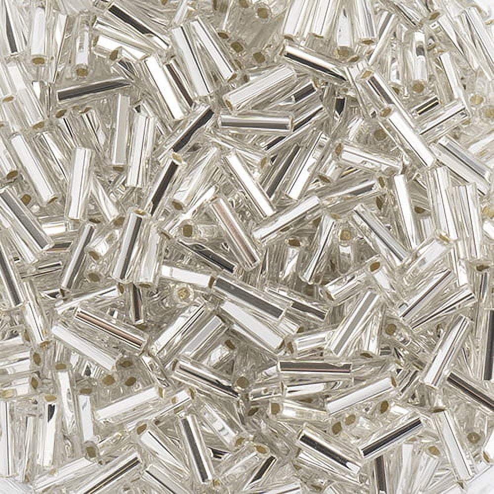 Dazzle-it! Silver-Lined Czech Bugle Beads - Crystal - #3
