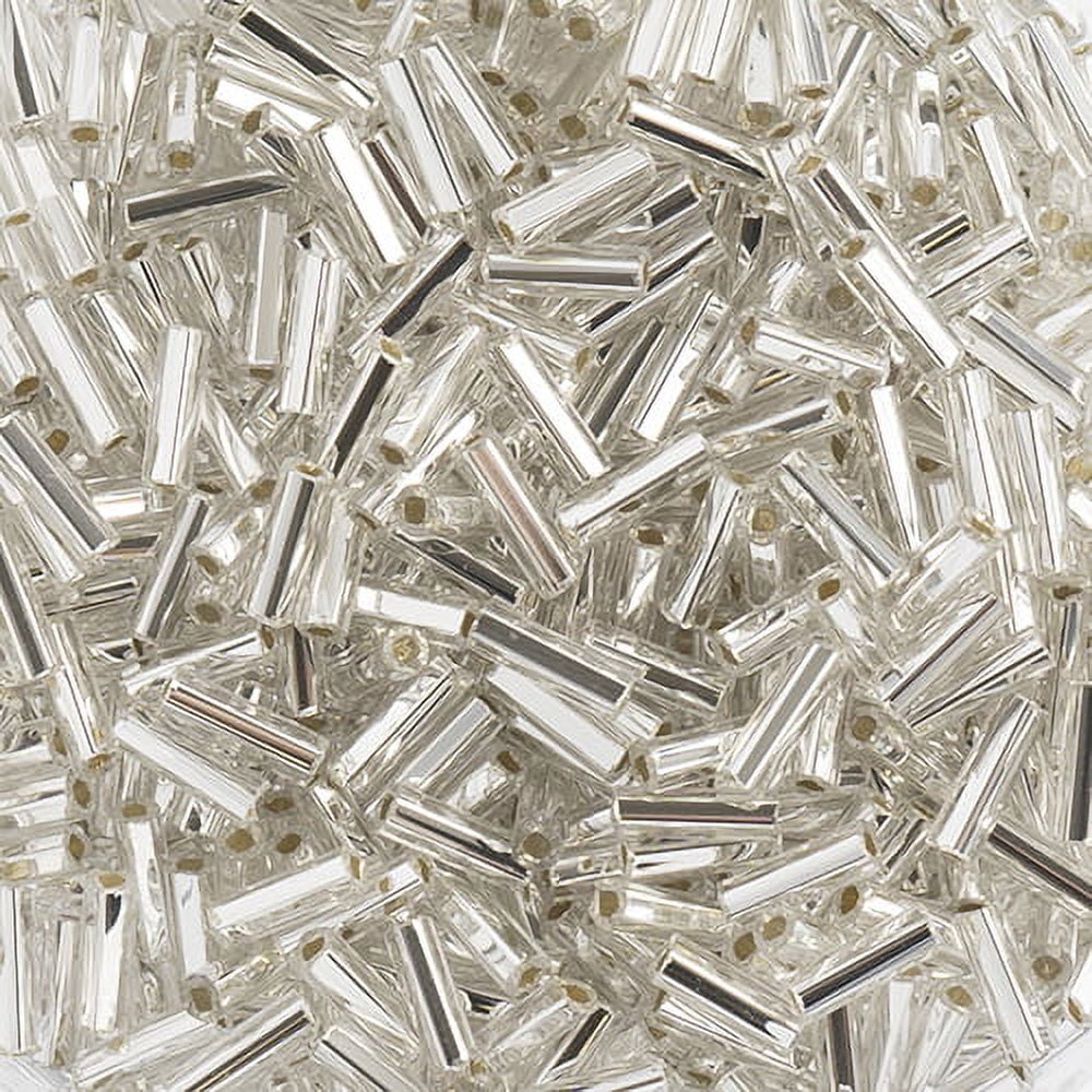 John Bead Czech Bugle Beads, #3 S/L Crystal (500g)