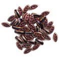 thumbnail image 1 of John Bead Czech Glass Cali Three-Hole Beads - Black/Capri Rose, Pkg of 40, 1 of 2