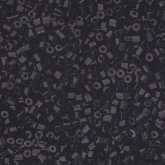 John Bead Czech Glass Seed Beads 10/0 (24g) 2 Cut Opaque Black Bead